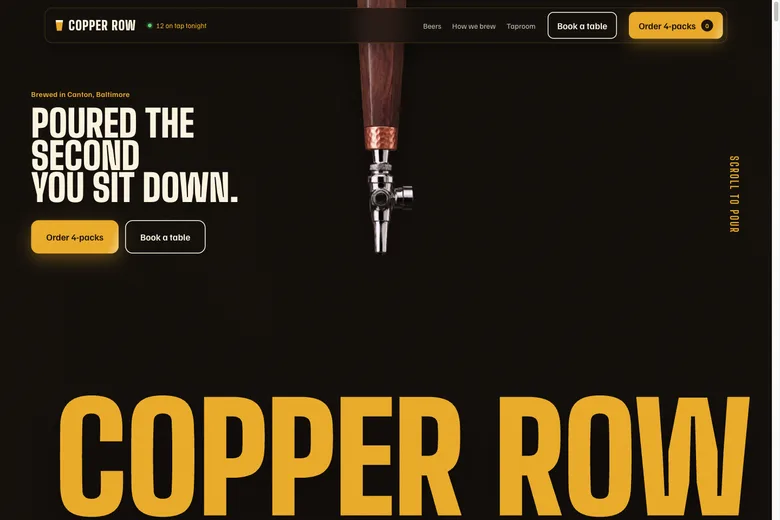 Copper Row Brewing website