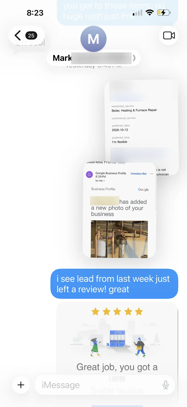 A real lead notification